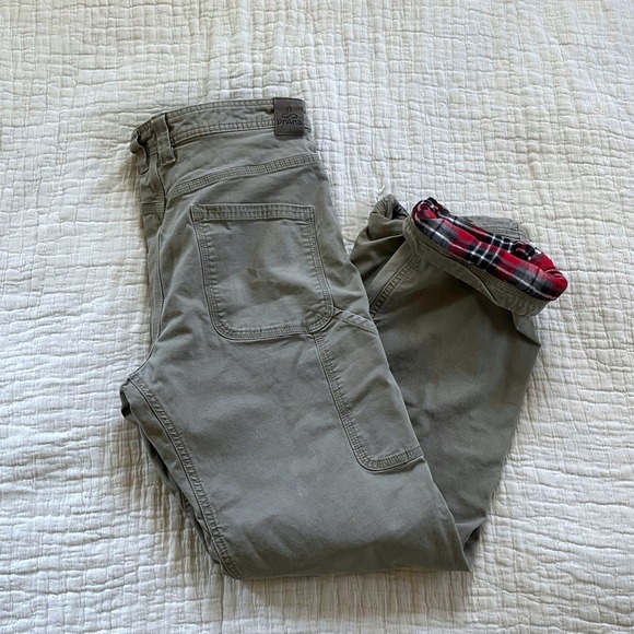 Prana Other - PrAna Brion Flannel Lined Pants Men's Tan Canvas‎